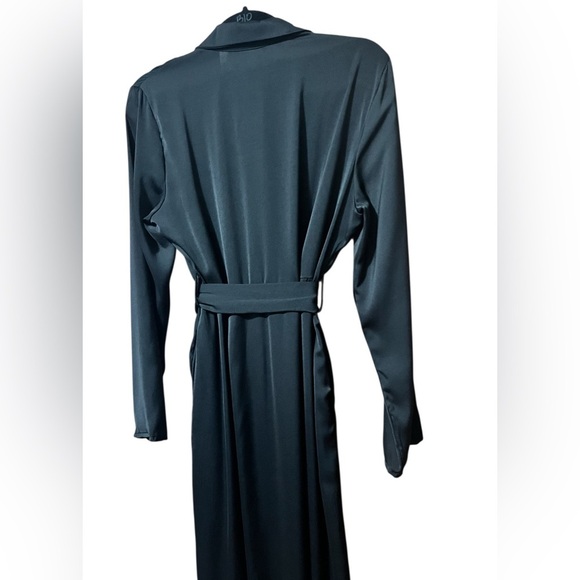 Q2 Black Button Down Long Sleeve Shirt Dress Size M - Picture 6 of 11